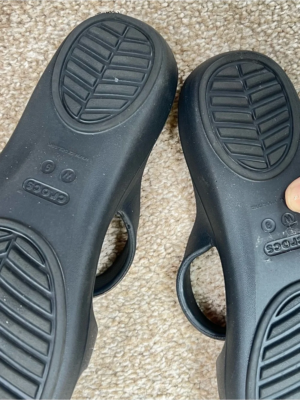 CROCS Women’s Black Slip-On Sandals with Cross Straps